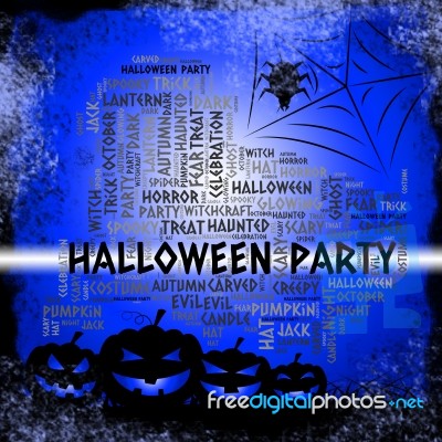Halloween Party Means Parties Celebration And Fun Stock Image