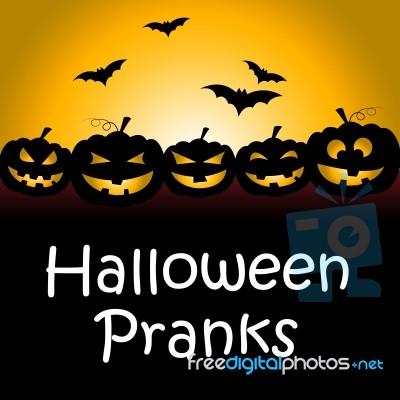 Halloween Pranks Shows Trick Or Treat And Autumn Stock Image
