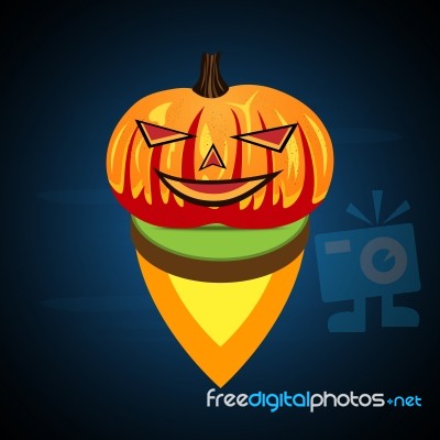 Halloween Pumpkin On Float Land Stock Image