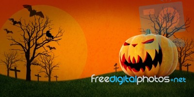 Halloween Pumpkin With Background Stock Image