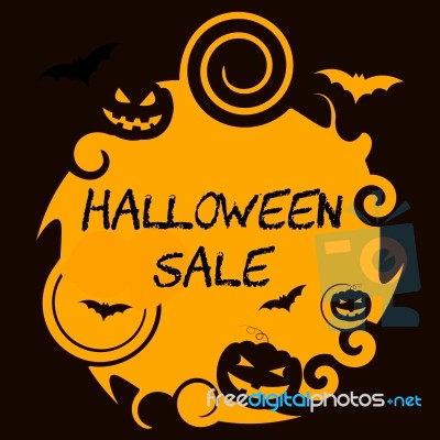 Halloween Sale Means Offer Reduction And Promotion Stock Image