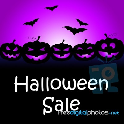 Halloween Sale Means Trick Or Treat And Celebration Stock Image