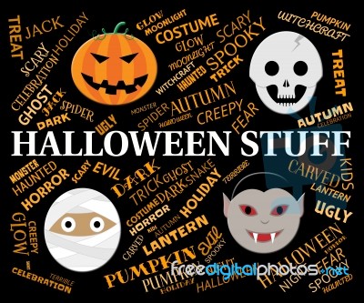 Halloween Stuff Means Spookky And Horror Gear Stock Image