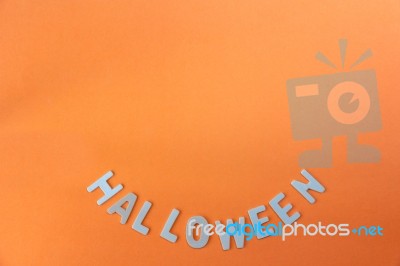 Halloween Word On Orange Background Stock Photo