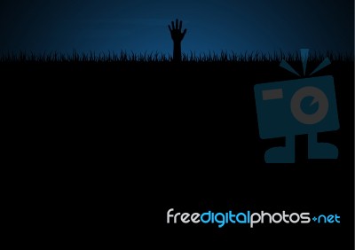 Halloween Zombie Hand Graveyard Grass Stock Image