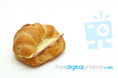 Ham Cheese Croissant Stock Photo