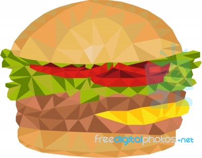 Hamburger Low Polygon Stock Image
