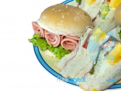 Hamburger With Sandwich Stock Photo