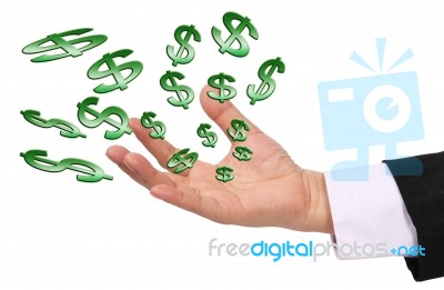 Hand And Dollar Sign Stock Photo