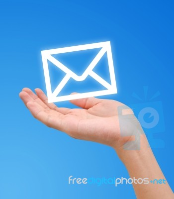 Hand And Mailing Icon Stock Image