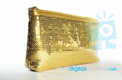 Hand Bag Gold Stock Photo