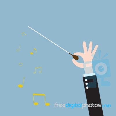 Hand Conductor Baton Stock Image