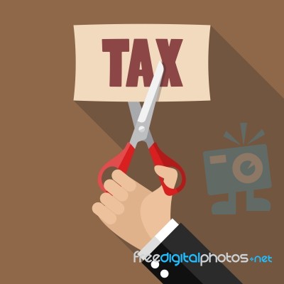 Hand Cutting Tax Stock Image
