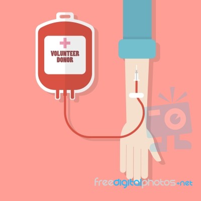Hand Donor With Blood Donation Bag Stock Image