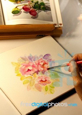 Hand Drawing Painting Stock Photo