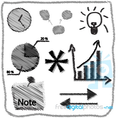 Hand Drawn Business Doodles Stock Image