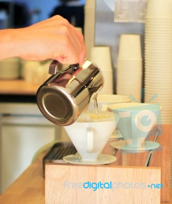 Hand Drip Coffee Stock Photo