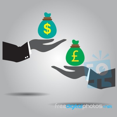Hand Exchanging Money  Icon
 Stock Image
