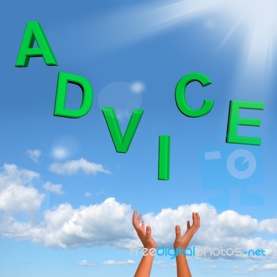 Hand Holding Advice Text Stock Image