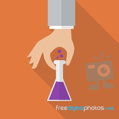 Hand Holding Chemistry Bulb Stock Image