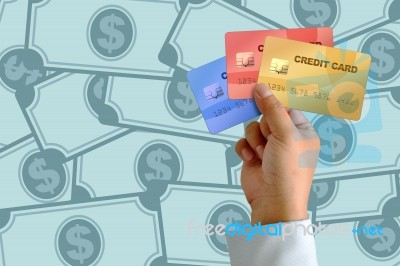 Hand Holding Credit Card Stock Image