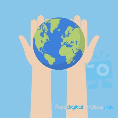 Hand Holding Earth Globe Stock Image