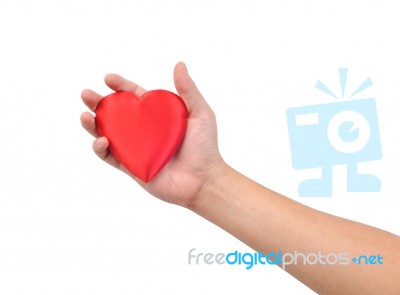 Hand Holding Heart Stock Photo