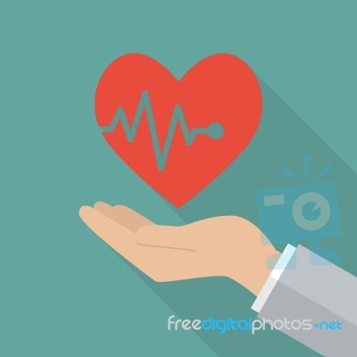 Hand Holding Heartbeat Stock Image