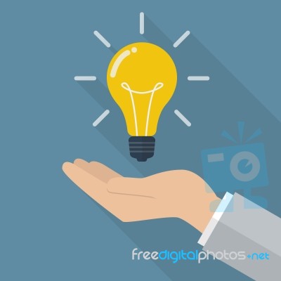 Hand Holding Lightbulb Idea Stock Image
