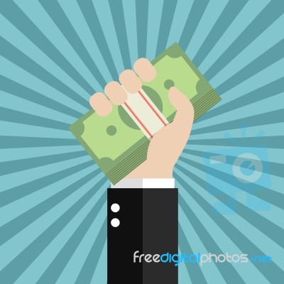 Hand Holding Money Stock Image