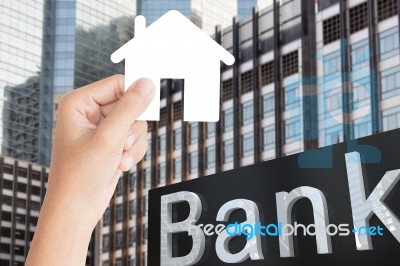 Hand Home Paper Home Finance Concept Stock Photo