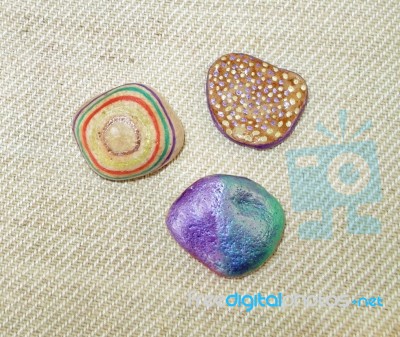 Hand Painted Stones Stock Photo