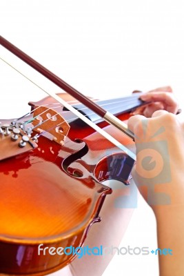 Hand Playing Violin Stock Photo