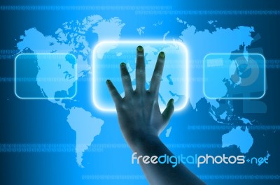 Hand Pressing Stock Image
