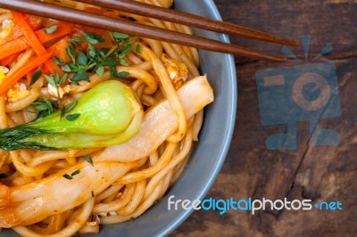 Hand Pulled Ramen Noodles Stock Photo