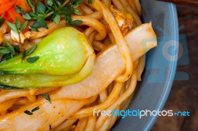 Hand Pulled Ramen Noodles Stock Photo