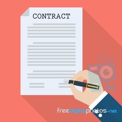 Hand Signing Contract Stock Image