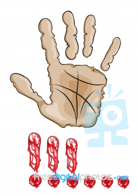 Hand Stop Signal.  Illustration Stock Image