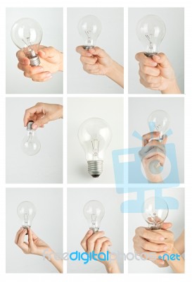 Hand With Lamp Stock Photo