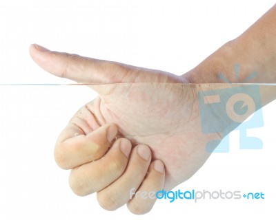 Hand With Thumb Up Symbol Stock Photo