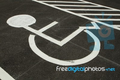 Handicapped Parking Space Stock Photo