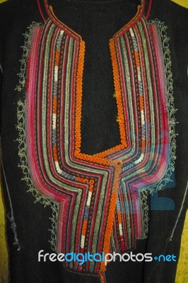 Handmade Antique Bulgarian National Costume Stock Photo