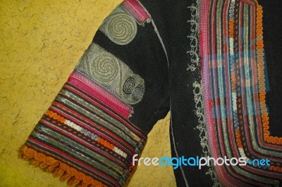 Handmade Antique Bulgarian National Costume Stock Photo