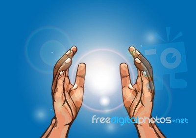 Hands And Flare Stock Image