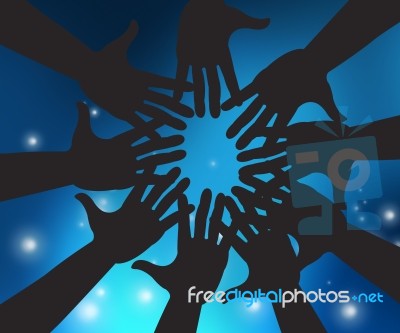 Hands In Sky Means Togetherness And Close Intimacy Stock Image