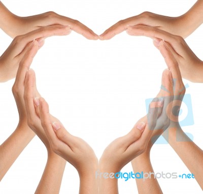 Hands Make Heart Shape Stock Photo