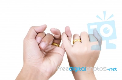 Hands With Wedding Ring Stock Photo
