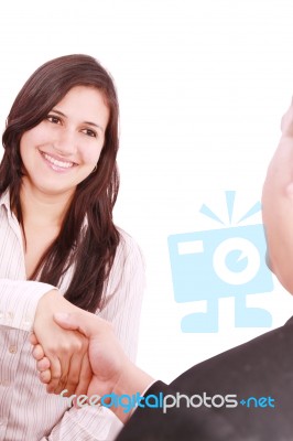 Handshaking Business People Stock Photo