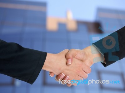 Handshaking Business People Stock Photo