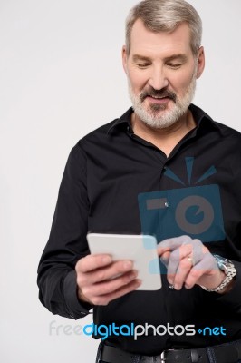 Handsome Male Checking Unread Mails Stock Photo